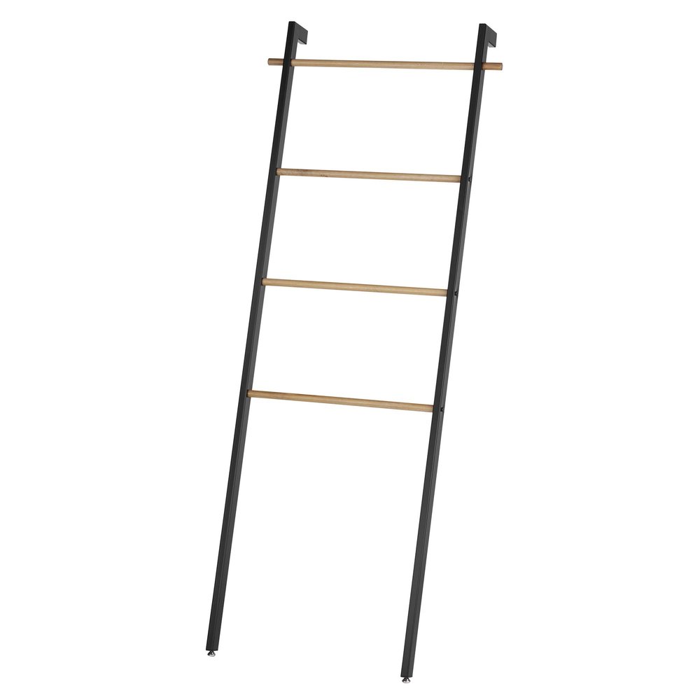 kela Oak Towel Ladder, Metal, Black, 26 x 24 x 180 cm