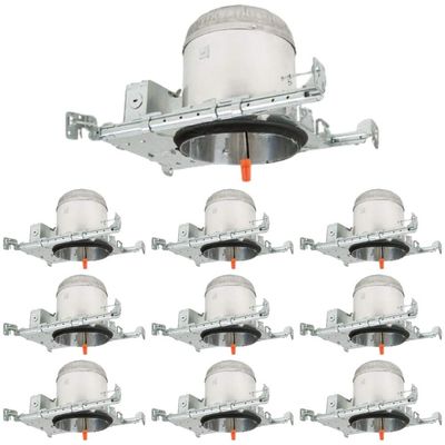 6" New Construction LED Can Air Tight IC Housing LED Recessed Lighting, TP24 (10 Pack)