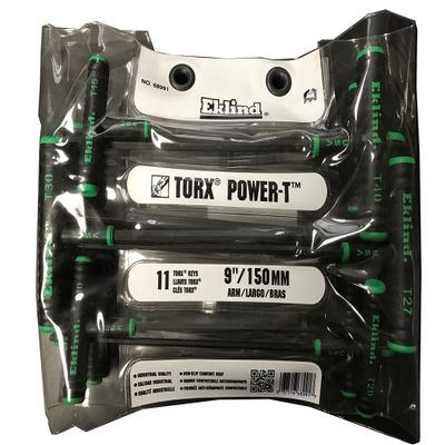 EKLIND 68991 Power-T Handle TORX star Key - 11pc set T6-T50 (9In shaft)