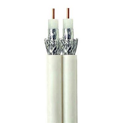 12 REELS of 500ft White RG6 Dual-Shield Siamese Twin Dual COAXIAL Cable Solid Copper Center 18AWG 3GHZ 75 OHM AT&T DIRECTV Approved Indoor Outdoor UV-Resistant PVC Jacket Coax Cable Reel UL ETL CM