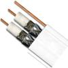 12 REELS OF 500ft WHITE RG6 PERFECT VISION CB3W06DSCR0-05 DUAL TWIN COAX 3GHz 18AWG 75 OHM SOLID COPPER CENTER CONDUCTOR WITH 17AWG GROUND MESSENGER WIRE UL ETL HD DIRECTV APPROVED BULK COAXIAL CABLE view 1