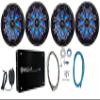 KICKER (4) 45KM84L Waterproof Speakers Bundle with Rockville MRCA25 Pair Marine RCA Cable, Split Pin, RMWK8 Waterproof Marine Amp Wire Kit and RXM-F3 Amp+PA Mic (5 Items) view 1
