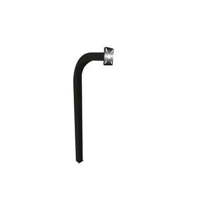 Standard Direct Burial Goose Neck Pedestal Aluminum 2" X 2" X 60" gate keypad mounting Post (Black)