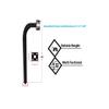Standard Direct Burial Goose Neck Pedestal Aluminum 2" X 2" X 60" gate keypad mounting Post (Black) view 2