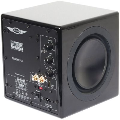 Earthquake Sound MiniMe-P63 Compact 6.5-inch Powered Subwoofer with Dual Passive Radiators, Piano Black