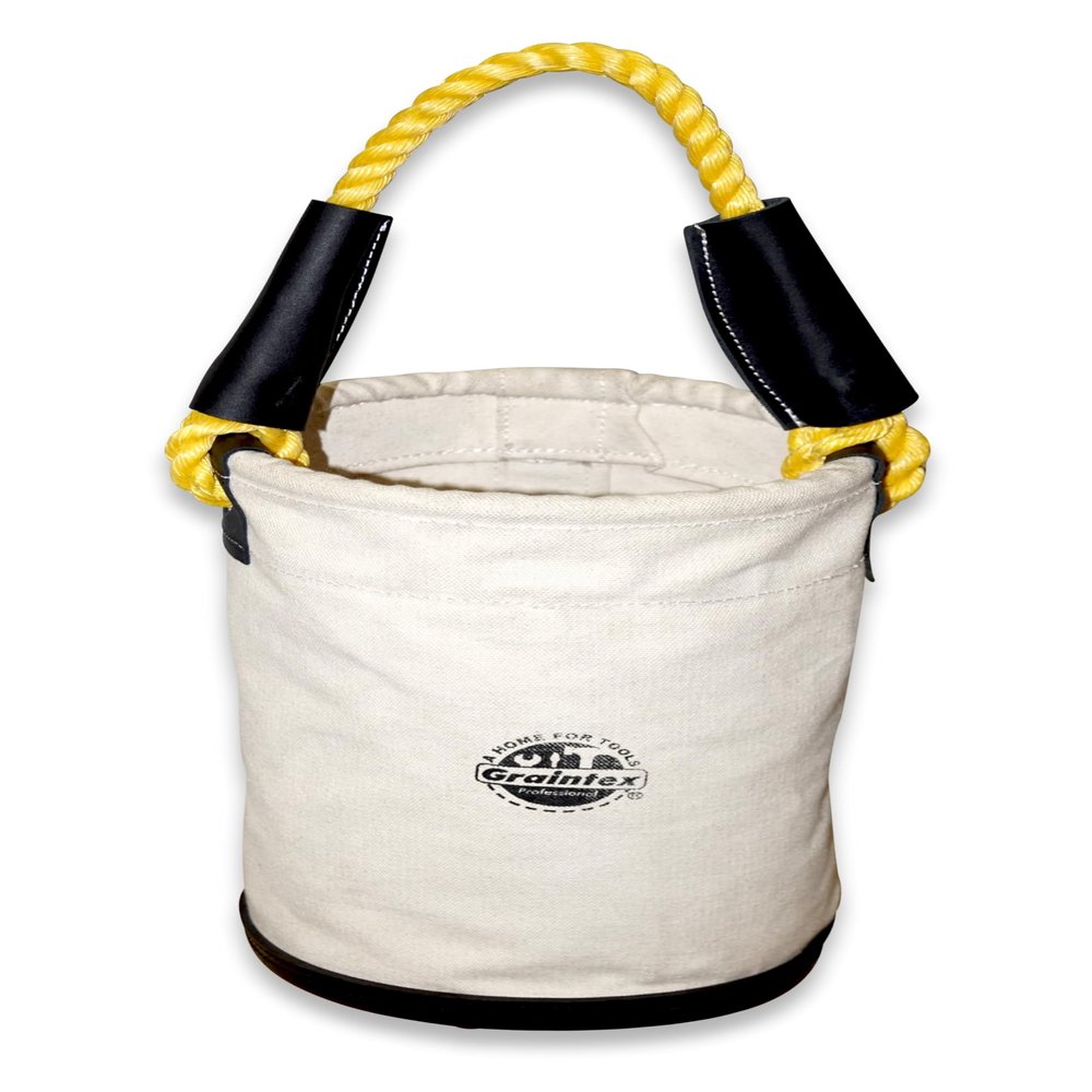 Graintex CB2296 Utility Canvas Bucket Plastic Bottom 15" X 10" Rope Handle