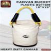 Graintex CB2296 Utility Canvas Bucket Plastic Bottom 15" X 10" Rope Handle view 2