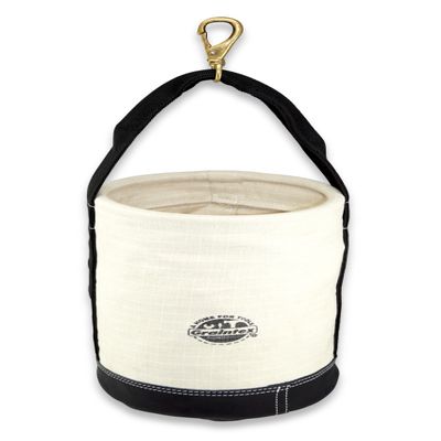 Graintex CB2113 Utility Canvas Bucket Leather Bottom W/Swivel Snap Hook 15" X 10" Rip-Stop Canvas Webbing Handle