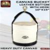 Graintex CB2113 Utility Canvas Bucket Leather Bottom W/Swivel Snap Hook 15" X 10" Rip-Stop Canvas Webbing Handle view 2