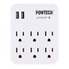 2 USB + 6 Outlet Wall Adapter Surge Protector Tap Child Proof Dual Port ETL view 1