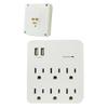 2 USB + 6 Outlet Wall Adapter Surge Protector Tap Child Proof Dual Port ETL view 3