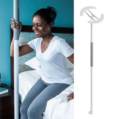 HEALTHCRAFT SuperPole with Angled Ceiling Plate (0-45), Tension-Mounted Floor to Ceiling Grab Bar (8-Feet), Designed for Vaulted or Sloped Ceilings (300 Lbs. Capacity)