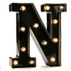 Pooqla Black Light Up Letter N, Marquee Letters Black Room Decor view 1