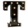 Pooqla Black Light Up Letter T, Marquee Letters Black Room Decor view 1