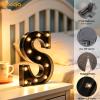 Pooqla Black Light Up Letter T, Marquee Letters Black Room Decor view 2