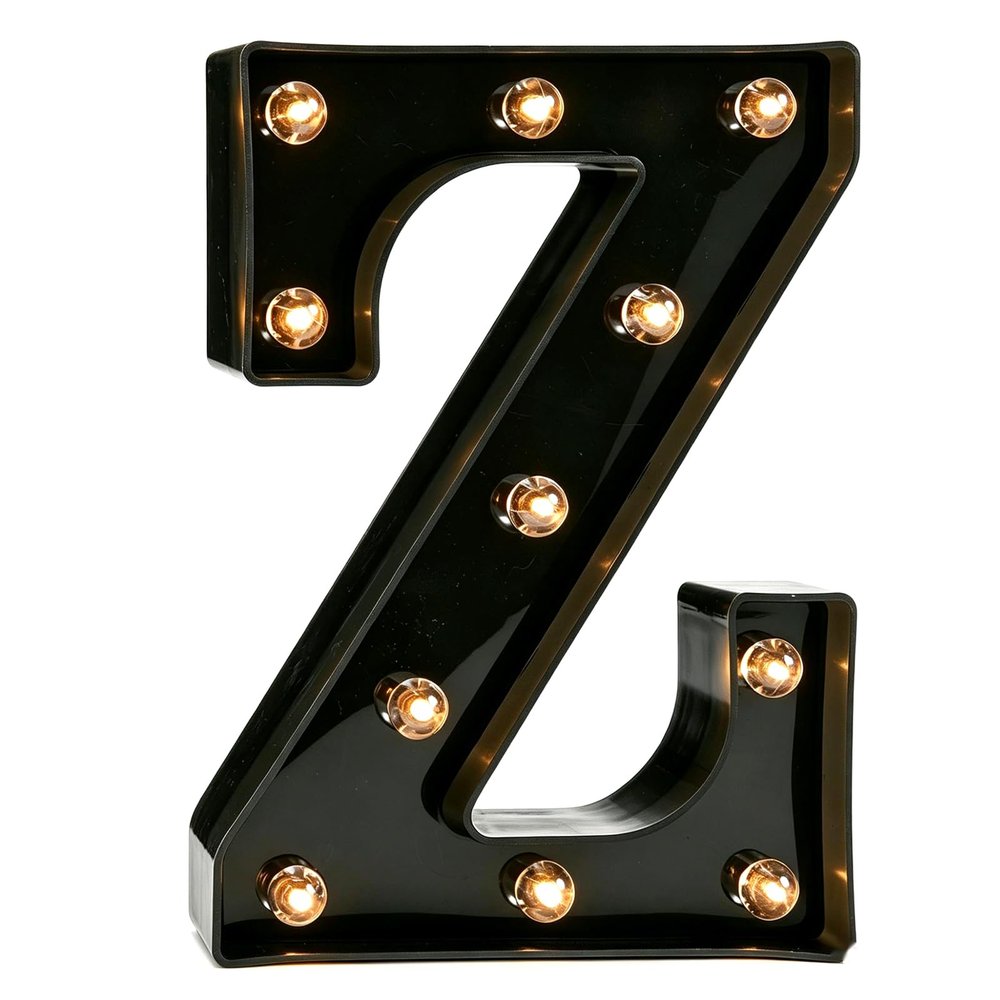 Pooqla Black Light Up Letter Z, Marquee Letters Black Room Decor