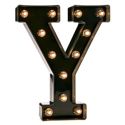 Pooqla Black Light Up Letter Y, Marquee Letters Black Room Decor