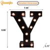 Pooqla Black Light Up Letter Y, Marquee Letters Black Room Decor view 4