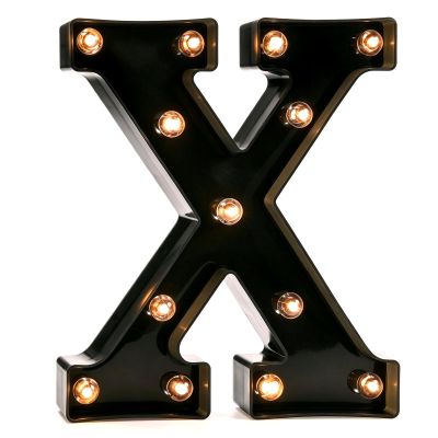 Pooqla Black Light Up Letter X, Marquee Letters Black Room Decor