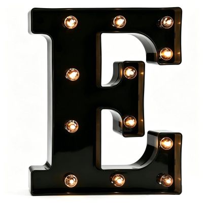 Pooqla Black Light Up Letter E, Marquee Letters Black Room Decor