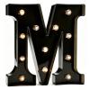 Pooqla Black Light Up Letter M, Marquee Letters Black Room Decor view 1