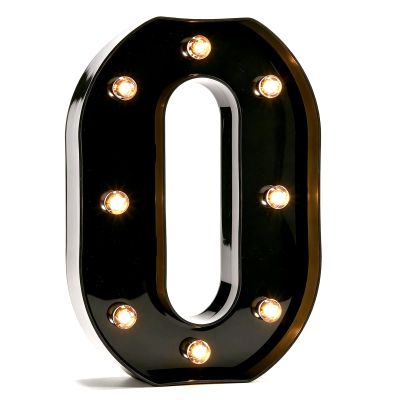 Pooqla Black Light Up Letter O, Marquee Letters Black Room Decor