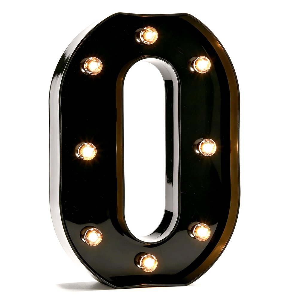 Pooqla Black Light Up Letter O, Marquee Letters Black Room Decor