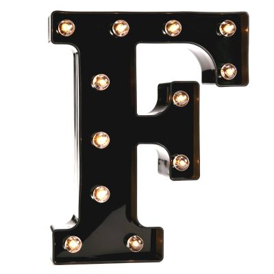 Pooqla Black Light Up Letter F, Marquee Letters Black Room Decor