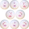 SET OF 8 KNOBS - Ballerina Bunnies Bunny Rabbit - DECORATIVE Glossy CERAMIC Cupboard Cabinet PULLS Dresser Drawer KNOBS view 1