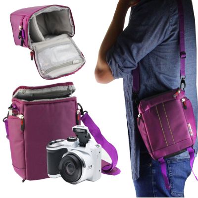 Navitech Purple Digital Camera Carrying Case and Travel Bag Compatible With Canon PowerShot SX430 is Digital Compact Camera