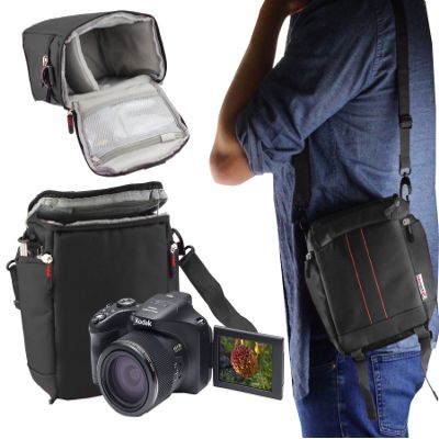 Navitech Black Digital Camera Carrying Case and Travel Bag Compatible With Sony DSCH400 Digital Compact Bridge Camera