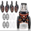 KICKER (2) 45KM654L 6.5" 390w Marine LED Speakers w/Charcoal with White Grilles KM65 Bundle with 2 Rockville MAC65B 6.5" Black Aluminum Wakeboard Tower Speaker Pod Enclosures view 1