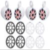 (2) KICKER 45KM654L 6.5" 390w Marine LED Speakers w/Charcoal with White Grilles KM65 Bundle with Pair Rockville MAC65W 6.5" White Aluminum Wakeboard Tower Speaker Pod Enclosures view 1