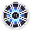 KICKER (2) 45KM654L 6.5" 390w Marine LED Speakers w/Charcoal with White Grilles KM65 Bundle with 2 Rockville 6.5" Polished Silver Aluminum Wakeboard Tower Speaker Enclosures view 4