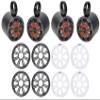 KICKER (2) 45KM654L 6.5" 390w Marine LED Speakers w/Charcoal with White Grilles KM65 Bundle with 2 Rockville MAC65B 6.5" Black Aluminum Wakeboard Tower Speaker Pod Enclosures view 1
