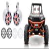 (2) Kicker 45KM654L 6.5" 390w Marine LED Speakers w/Charcoal with White Grilles KM65 Bundle with 2 Rockville 6.5" Polished Silver Aluminum Wakeboard Tower Speaker Enclosures view 1
