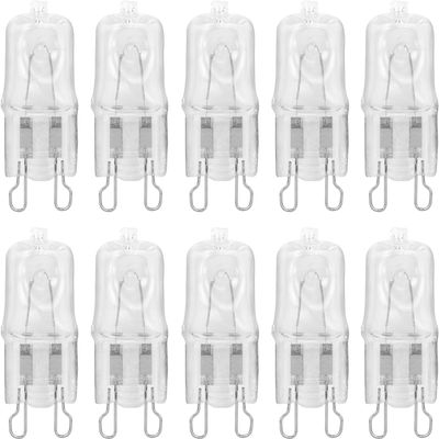 12Vmonster 10 Pack Crystal Clear Lense Q20/G9/CL/120V G9 JCD 20 Watt 120 Volt T4 JD Type Halogen House Hold Light Bulb Hanging Pendant Accent Type Spot Down Lamp Chandelier Sconce Fixture Lighting