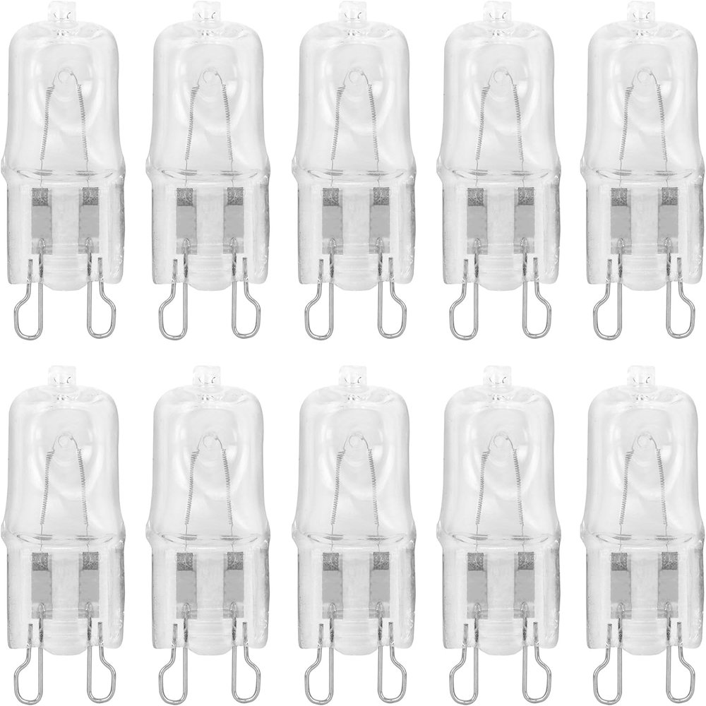 12Vmonster 10 Pack Crystal Clear Lense Q20/G9/CL/120V G9 JCD 20 Watt 120 Volt T4 JD Type Halogen House Hold Light Bulb Hanging Pendant Accent Type Spot Down Lamp Chandelier Sconce Fixture Lighting