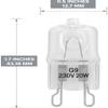 12Vmonster 10 Pack Crystal Clear Lense Q20/G9/CL/120V G9 JCD 20 Watt 120 Volt T4 JD Type Halogen House Hold Light Bulb Hanging Pendant Accent Type Spot Down Lamp Chandelier Sconce Fixture Lighting view 4