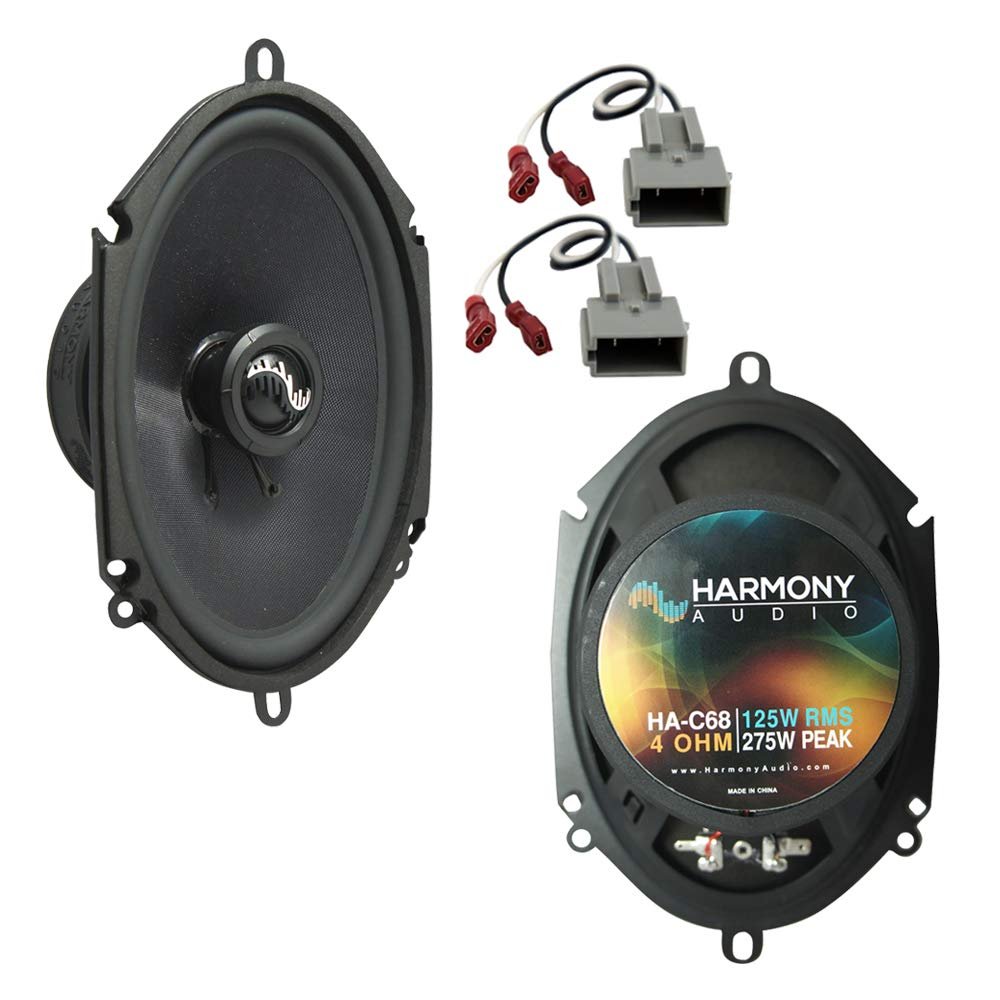 Harmony Audio Bundle Compatible with 1992-1996 Ford F-Series HA-C68 5x7 5x7 Replacement 275W Speakers with HA-725512 Replacement Harness