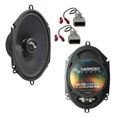 Harmony Audio HA-C68 Compatible with Ford F-350 1997-1998 Bundle with HA-725512 Harness Adapter Rear Door Factory Replacement Speakers