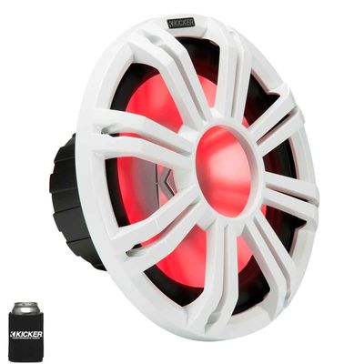 KICKER KM122 12" Marine Subwoofer with LED White Grill 2 Ohm for Sealed Applications