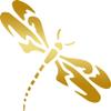 Angdest Dragon Fly (Metallic Gold) (Set of 2) Premium Waterproof Vinyl Decal Stickers for Laptop Phone Accessory Helmet Car Window Bumper Mug Tuber Cup Door Wall Decoration view 1