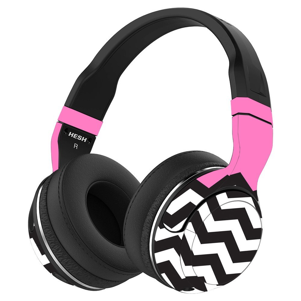 MightySkins Skin Compatible with Skullcandy Hesh 2 Wireless Headphones - Pink Chevron | Protective, Durable, and Unique Vinyl wrap Cover | Easy to Apply, Remove, and Change Styles | Made in The USA