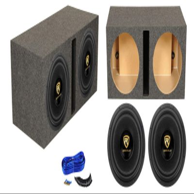 (2) Rockville W15K9D2 15" 10,000w Car Audio Subwoofers+Vented Sub Box Enclosure