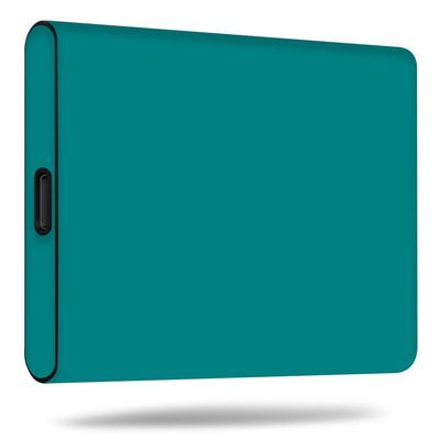 MightySkins Skin Compatible with Samsung T5 Portable SSD - Solid Teal | Protective, Durable, and Unique Vinyl Decal wrap Cover | Easy to Apply, Remove, and Change Styles | Made in The USA