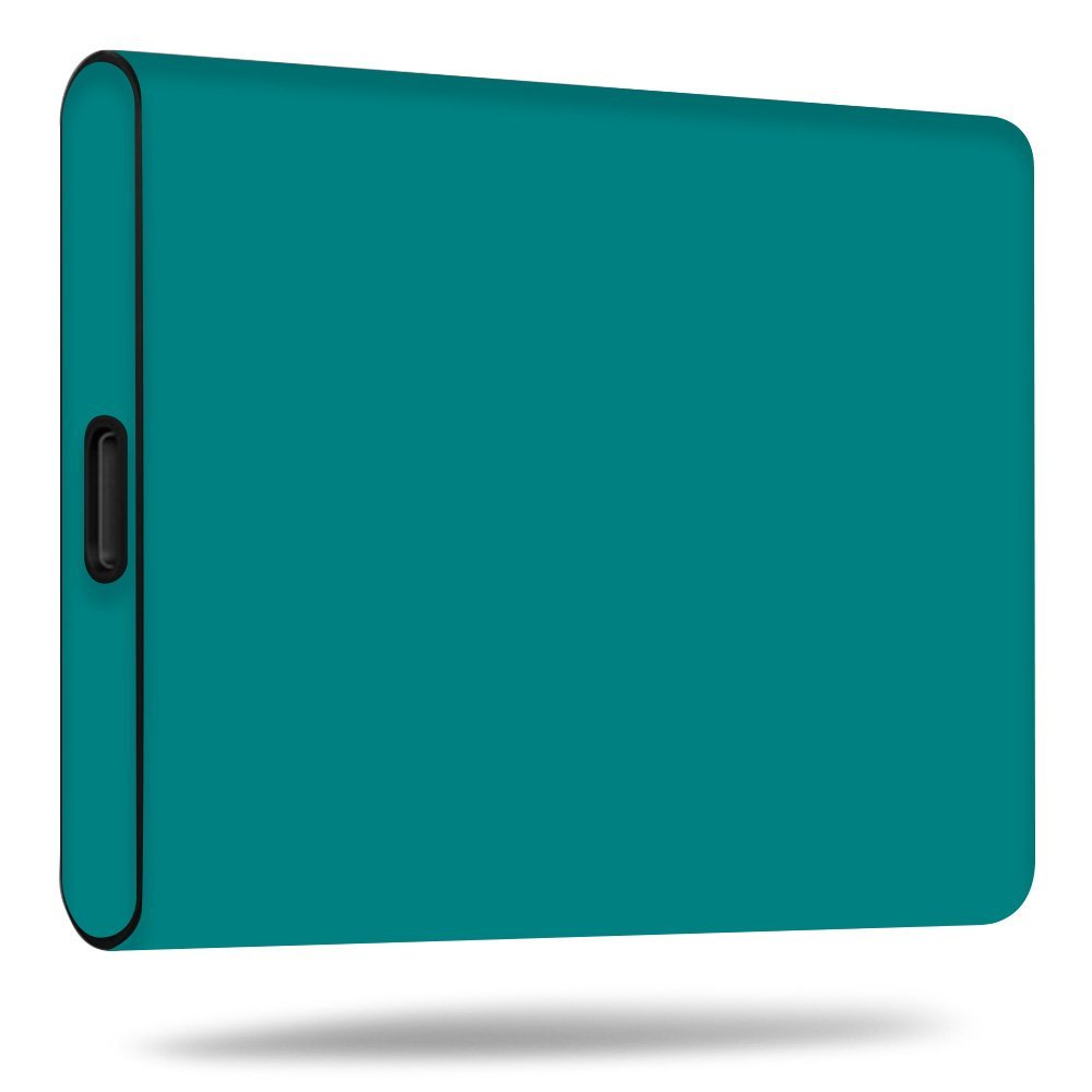 MightySkins Skin Compatible with Samsung T5 Portable SSD - Solid Teal | Protective, Durable, and Unique Vinyl Decal wrap Cover | Easy to Apply, Remove, and Change Styles | Made in The USA