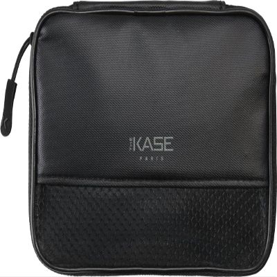 The Kase 38917682 Cable Pouch, Convenient for Organizing Various Cables, Small Size, Nylon Material, Divider Pad, Black