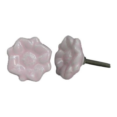 IndianShelf 16 Piece Sunflower Ceramic Modern Drawer Knobs Cabinet Handles Dresser Pulls Contemporary Decorative Style (Pink)