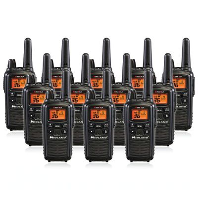 Midland LXT600VP3 36 Channel FRS Two-Way Radio - Up to 30 Mile Range Walkie Talkie - Black (Pack of 12)